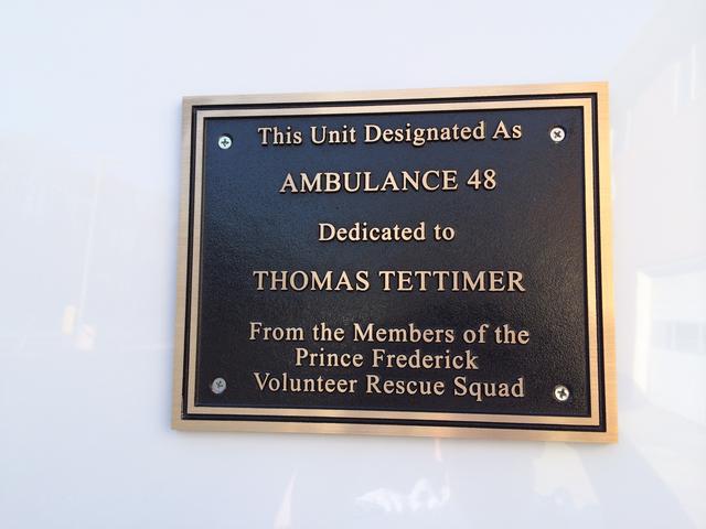 Ambulance 48 - Dedication Plaque