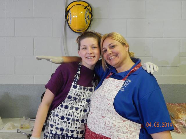 Bunny Breakfast 2014 - Fundraising Comm. Chair Billings (right) is all smiles!